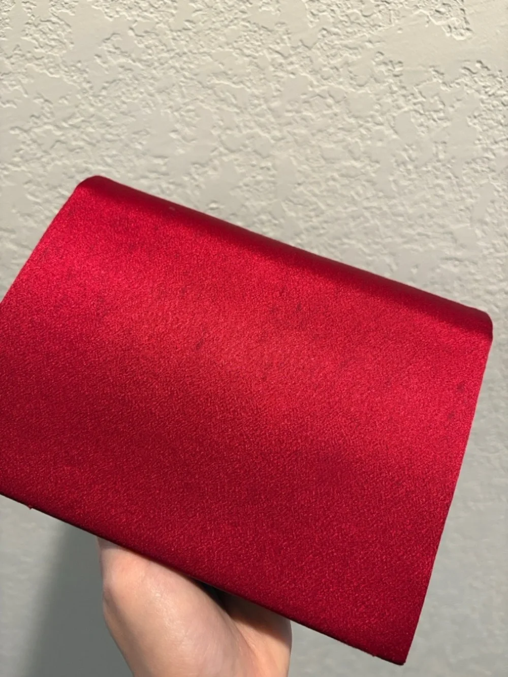 Yves Saint Laurent Red Satin Bow Clutch with Crystal Accent